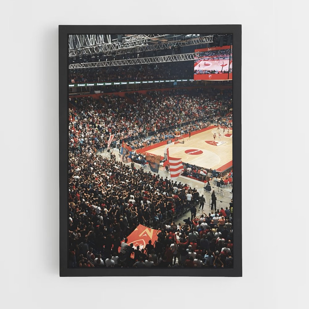 Poster Red star enflammée – affiche Basketball (vue 2)